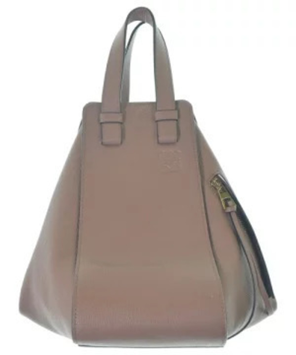 Loewe Hammock Leather 2Way Shoulder Bag Beige Tan Pink